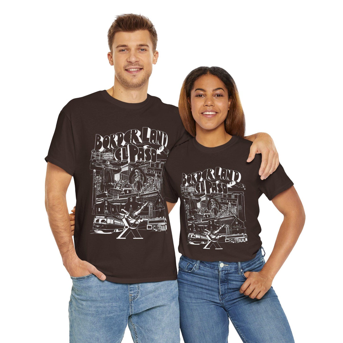 Borderland El Paso Graphic Tee - Unisex Heavy Cotton T-Shirt