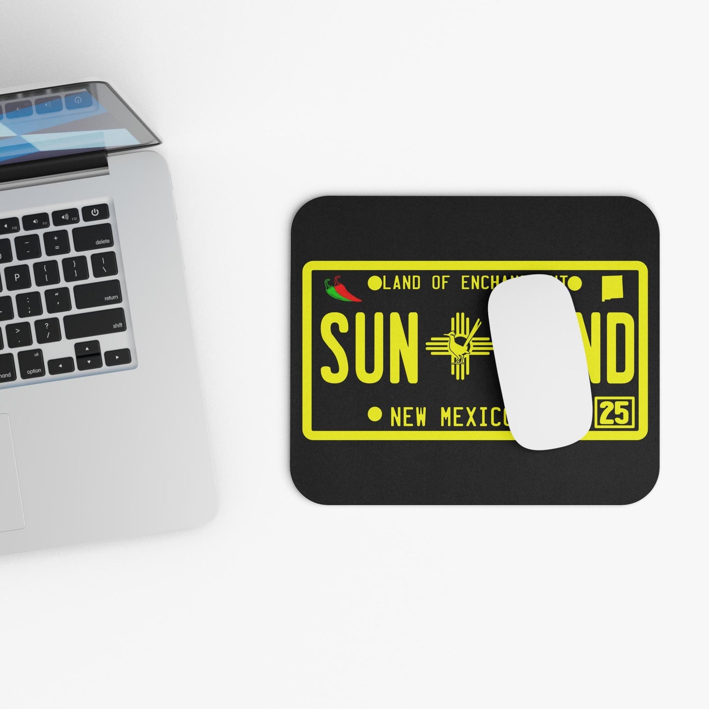 Sunland New Mexico License Plate Mouse Pad: Southwest Desk Decor