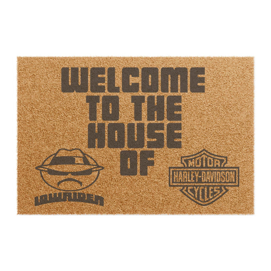 Lowrider & Harley Davidson Coir Doormat: Motorcycle Welcome Mat