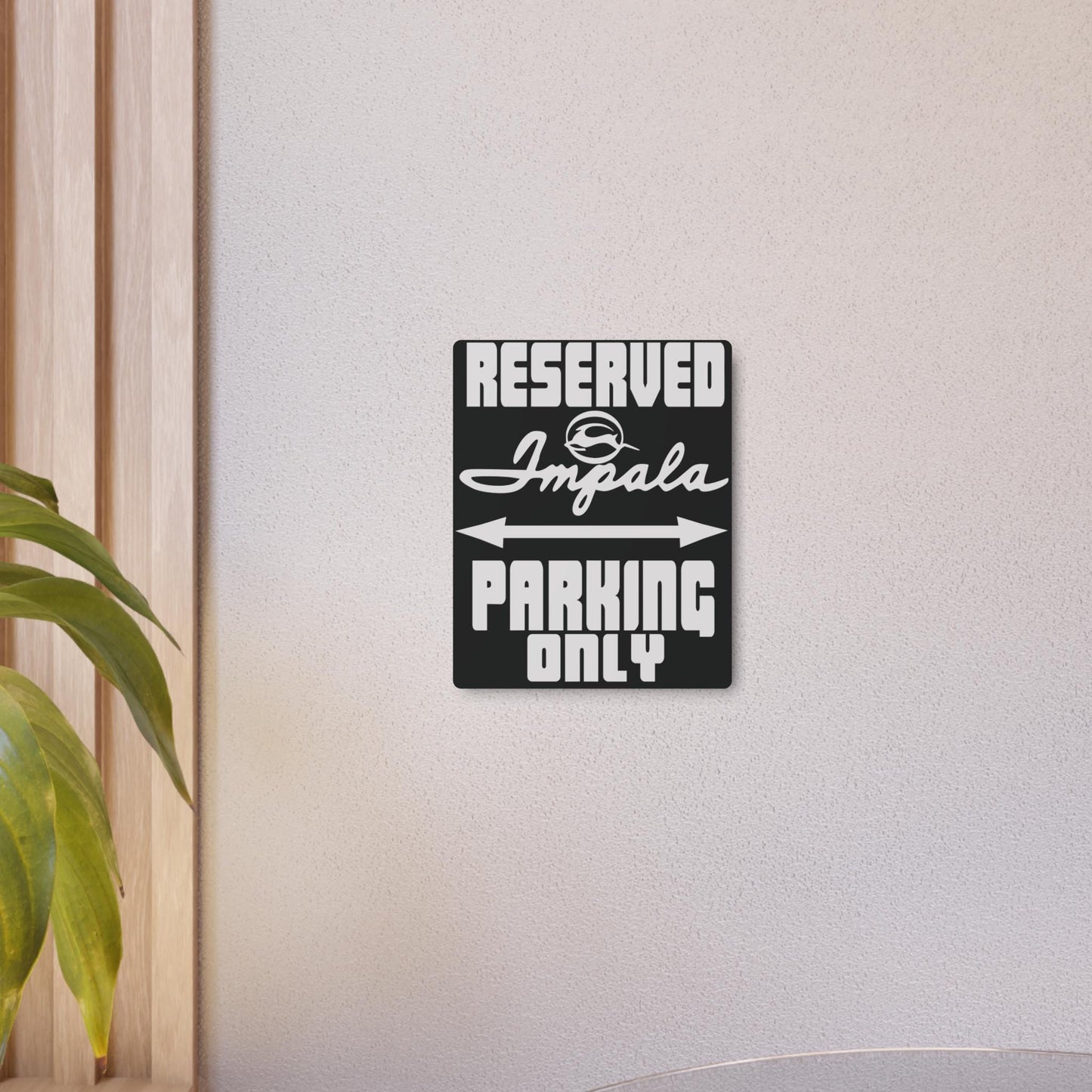 Impala Parking Only Sign: Classic Car Garage Art