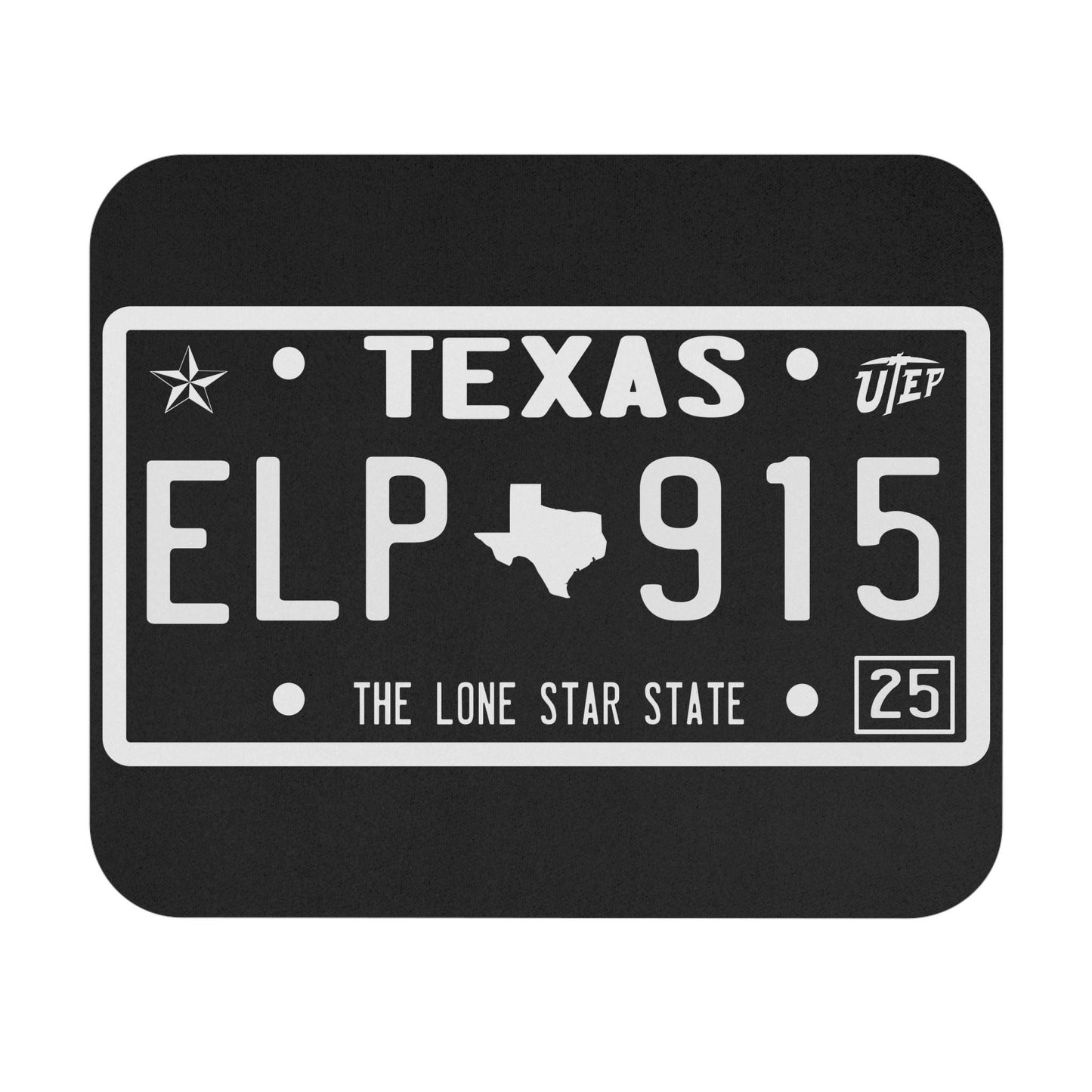 El Paso Texas License Plate Mouse Pad - Southwestern Desk Decor
