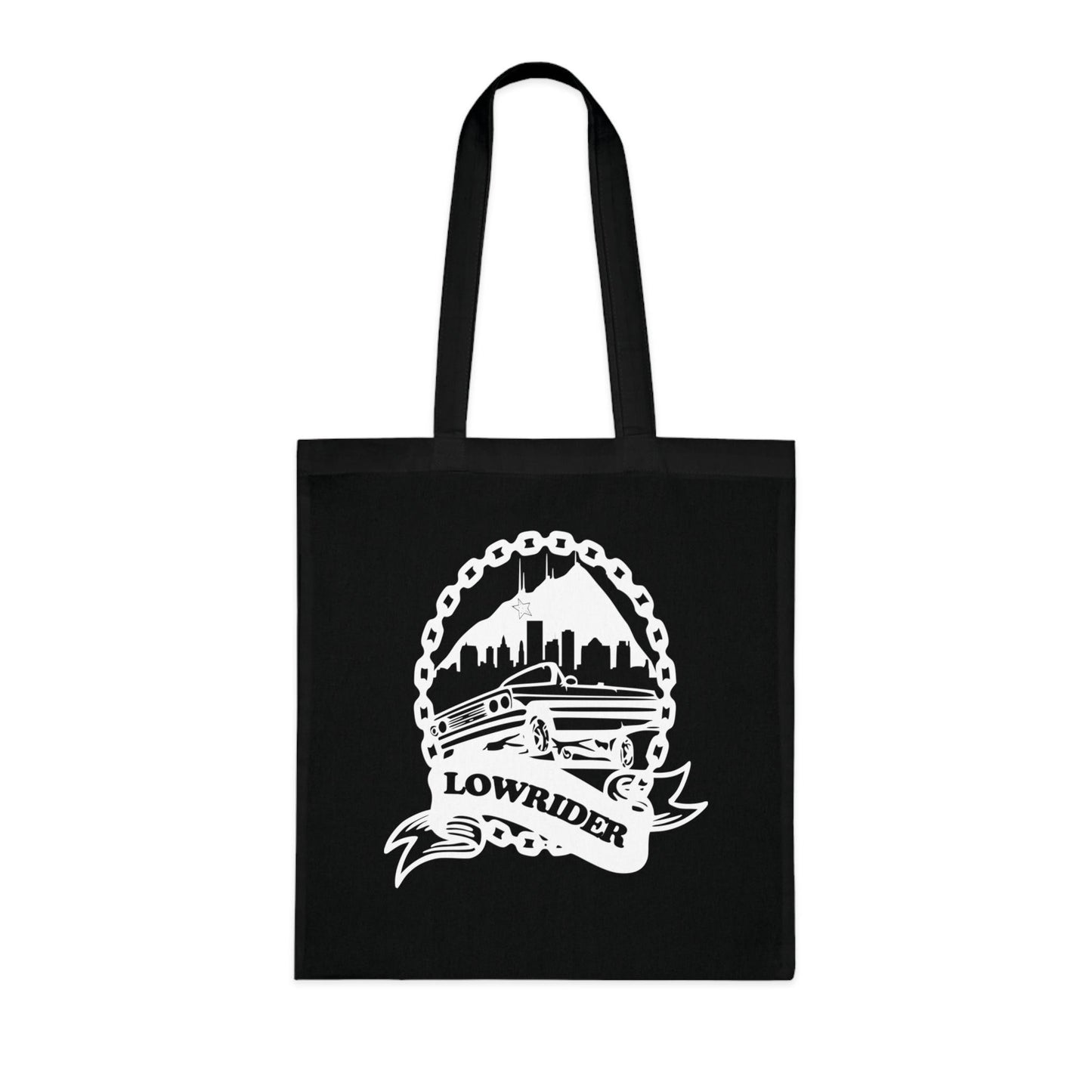 Vintage Lowrider Graphic Cotton Tote Bag: Car Lover Gift