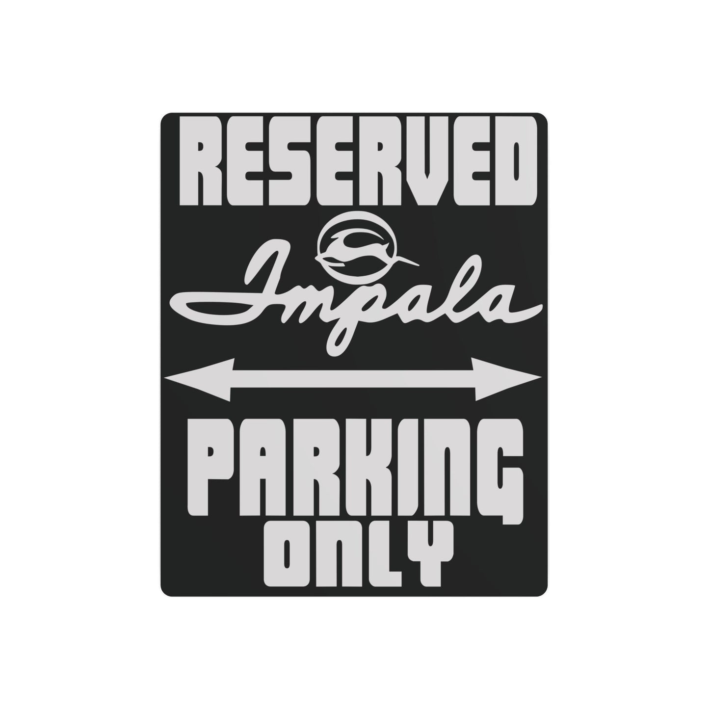 Impala Parking Only Sign: Classic Car Garage Art