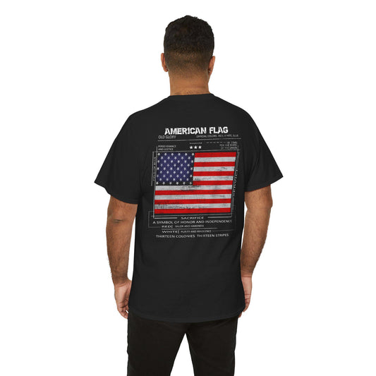 American Flag Patriotic Tee, Unisex Cotton 4th of July T-Shirt