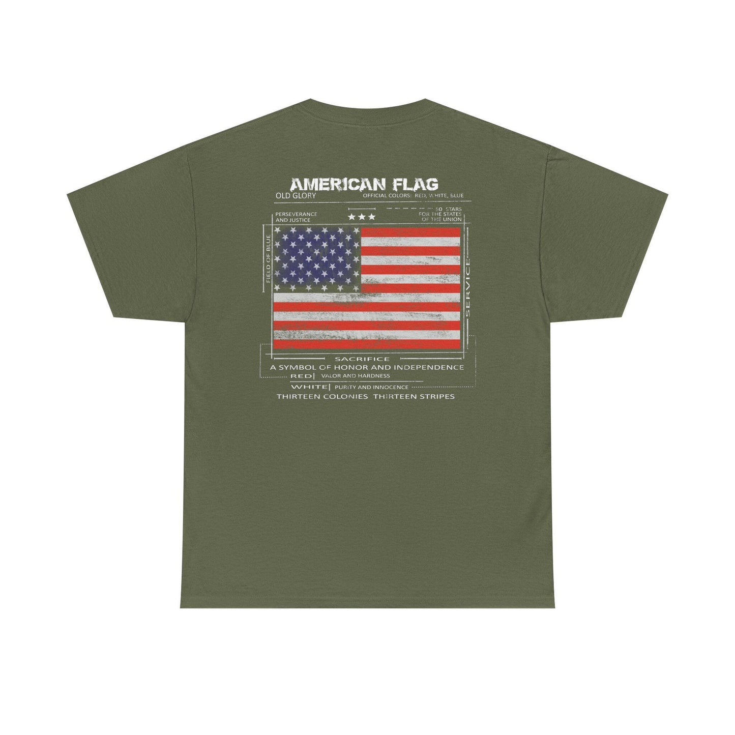 American Flag Patriotic Tee, Unisex Cotton 4th of July T-Shirt