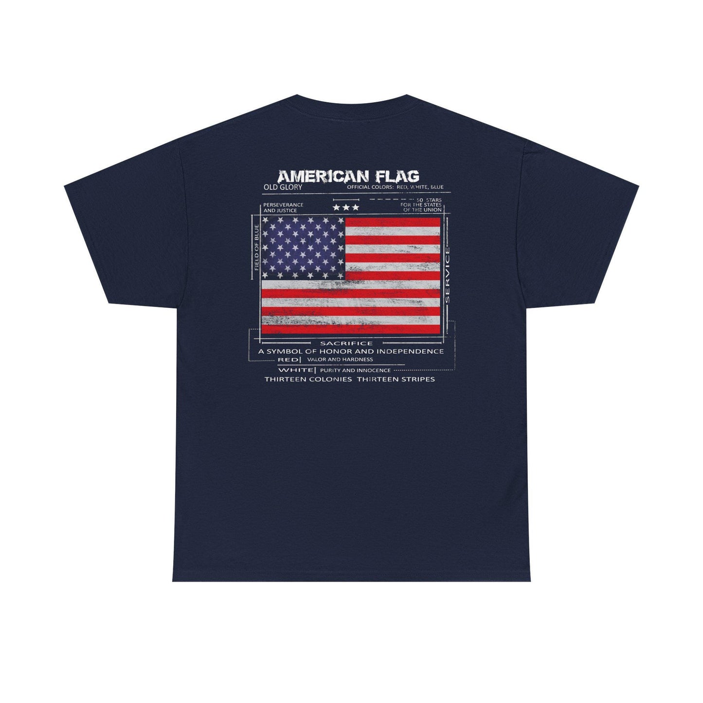American Flag Patriotic Tee, Unisex Cotton 4th of July T-Shirt