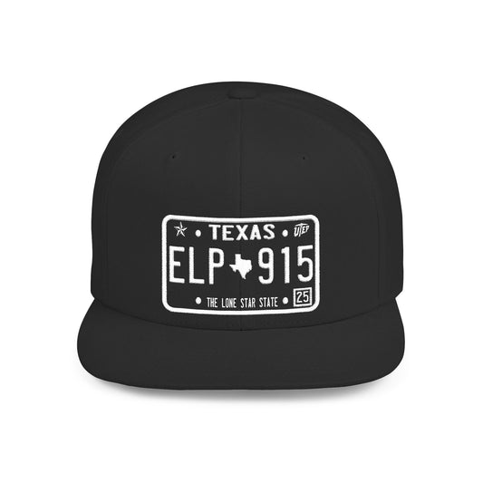 El Paso Texas License Plate Snapback Cap, Vintage Style