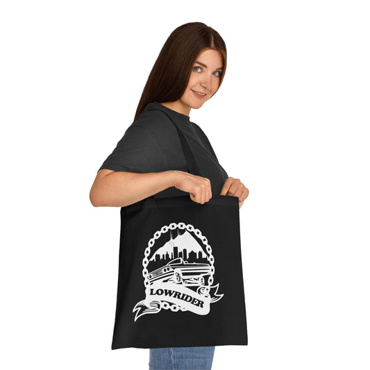 Vintage Lowrider Graphic Cotton Tote Bag: Car Lover Gift