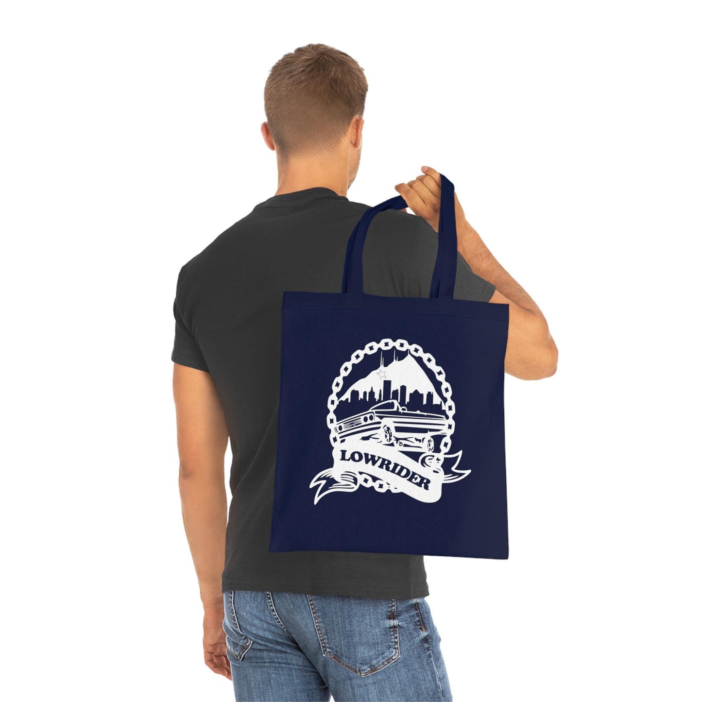 Vintage Lowrider Graphic Cotton Tote Bag: Car Lover Gift